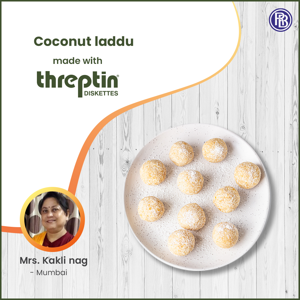 Threptin Coconut laddu (Narkel Naru in Bengali)